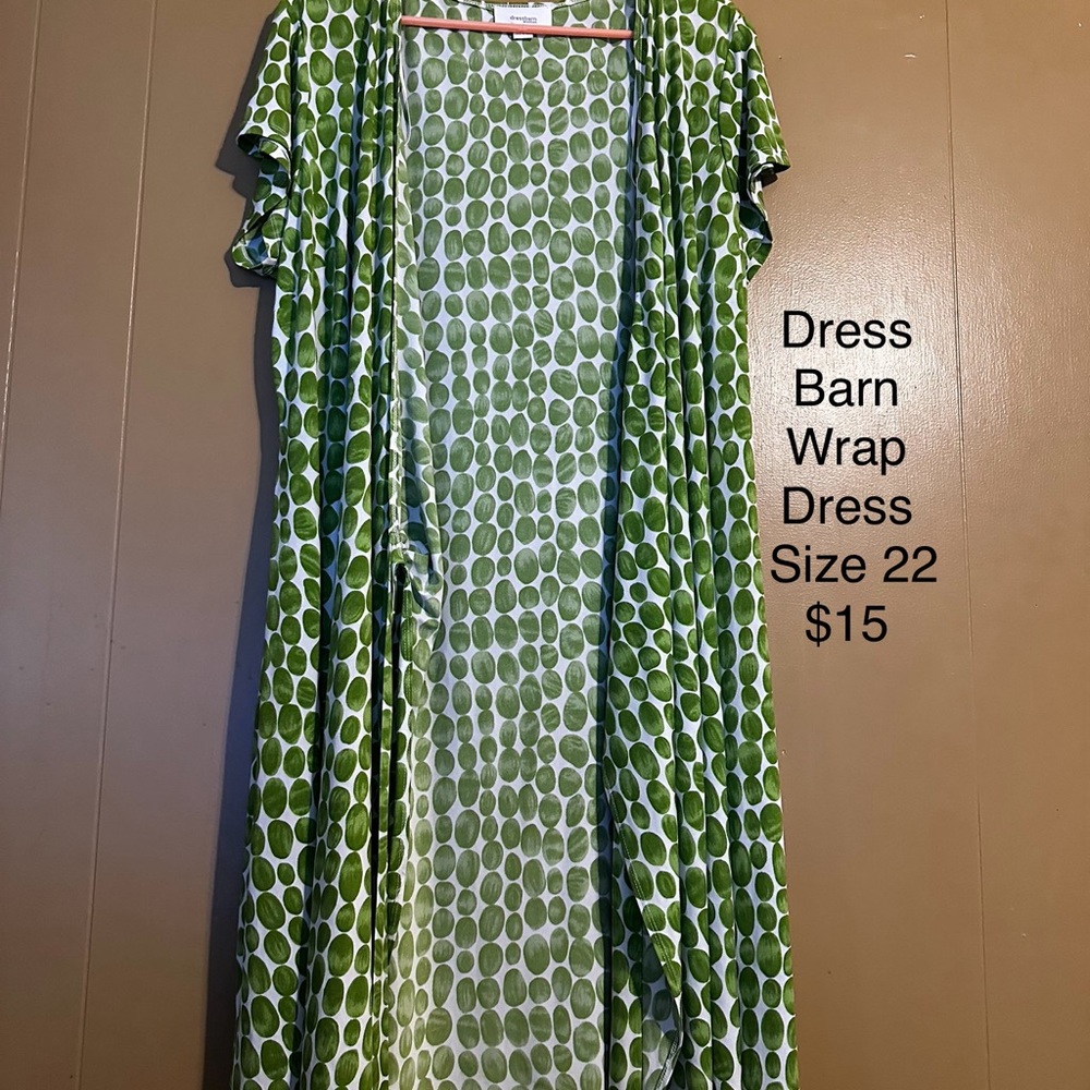Dress Barn Olive Polka Dot Wrap Dress